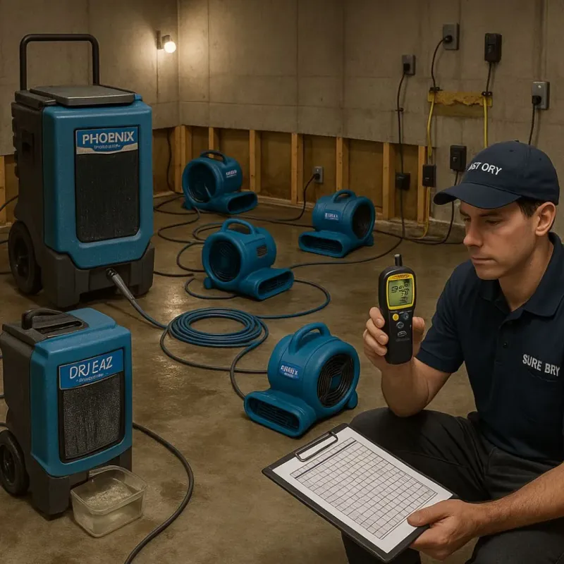 Structural Drying and Dehumidification process in Huxley, IA